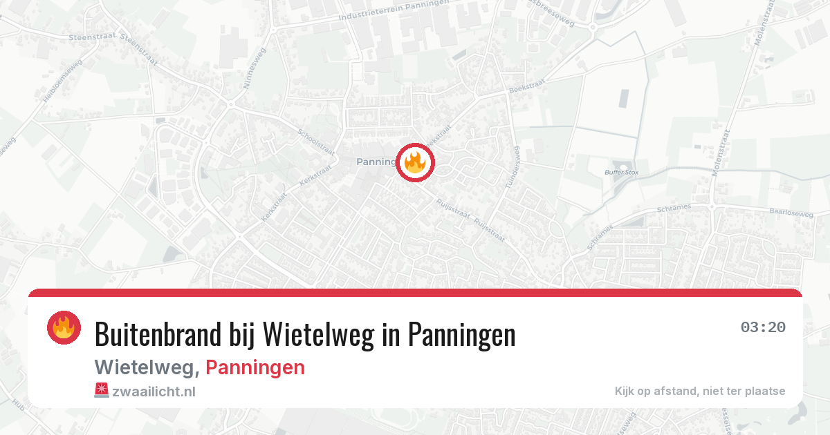 Buitenbrand bij Wietelweg in Panningen — 25 jun 2026