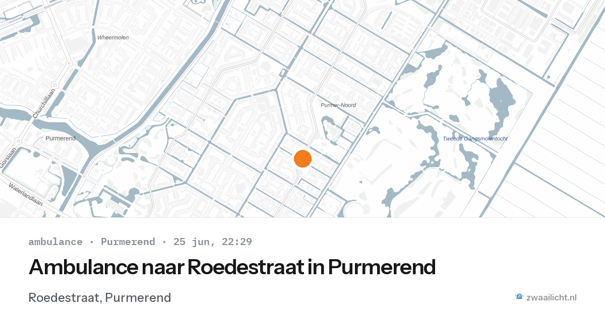 Ambulance naar Roedestraat in Purmerend — 25 jun 2026