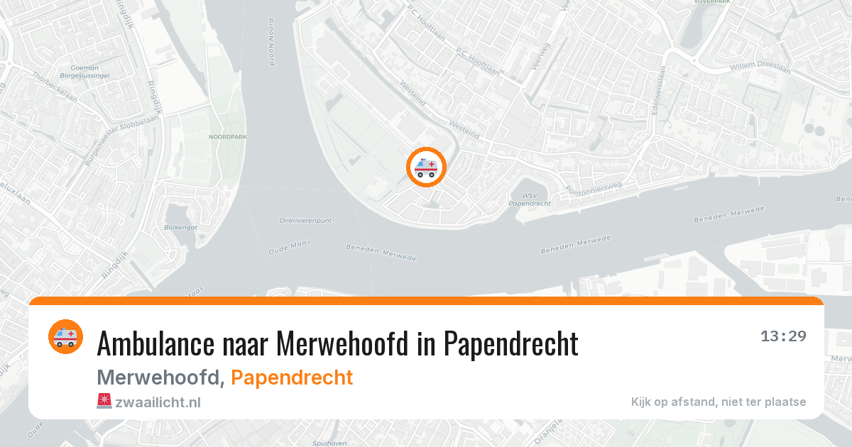 Ambulance naar Merwehoofd in Papendrecht — 21 jul 2026