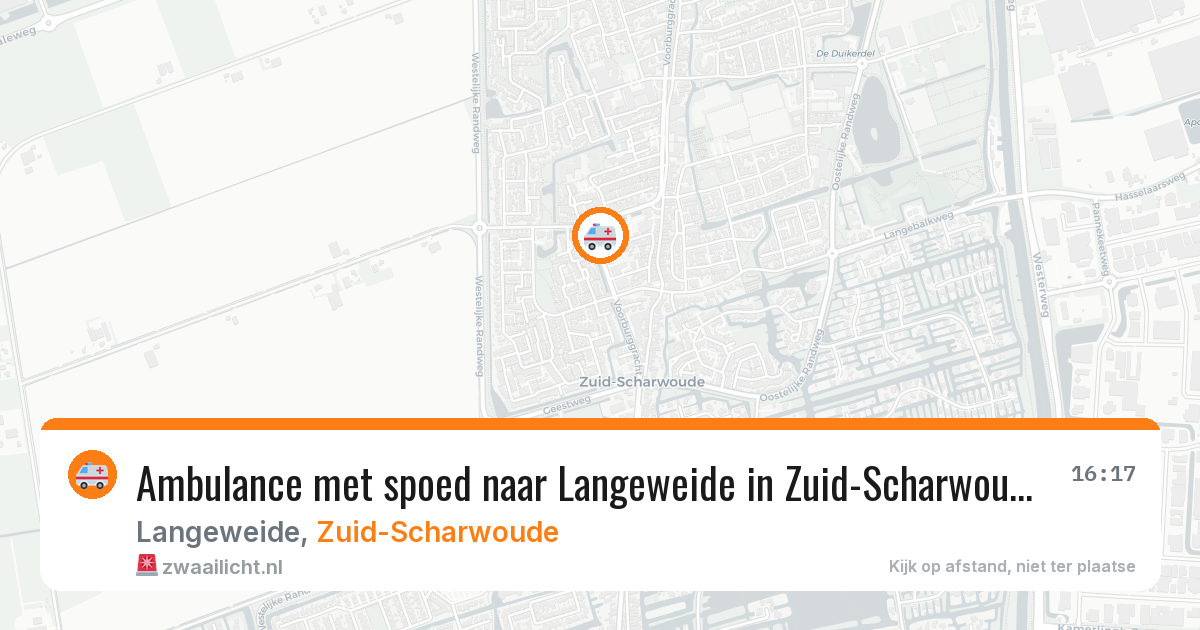 Ambulance met spoed naar Langeweide in Zuid-Scharwoude — 15 mei 2026