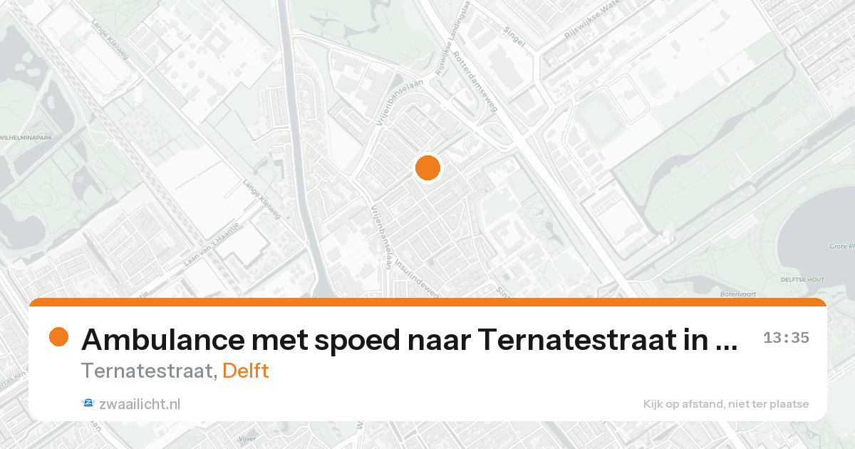 Ambulance met spoed naar Ternatestraat in Delft — 24 aug 2026