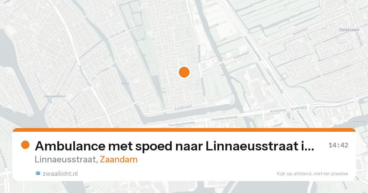 Ambulance met spoed naar Linnaeusstraat in Zaandam — 17 aug 2026