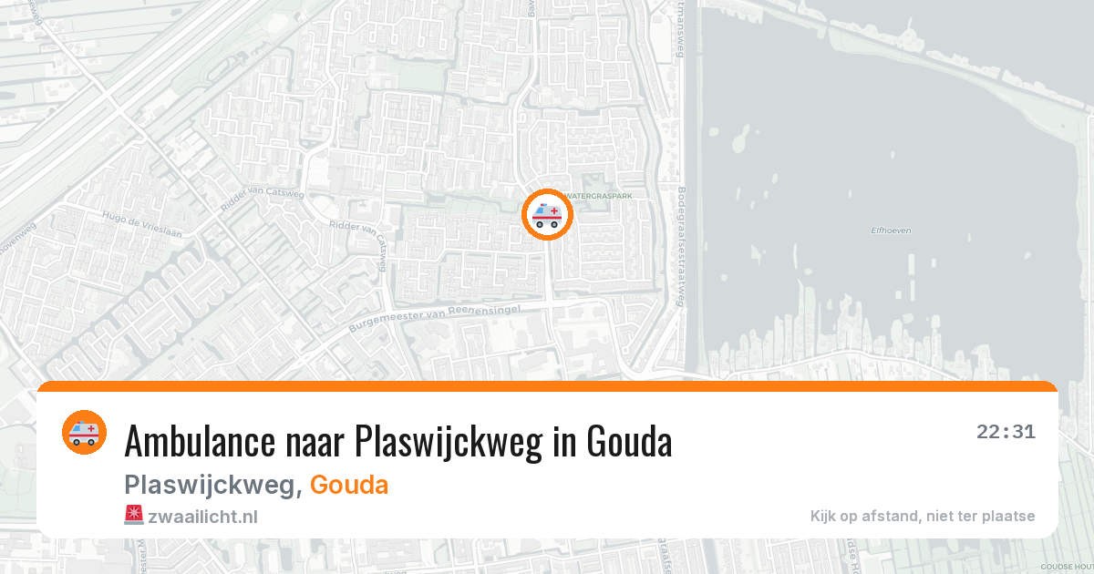 Ambulance naar Plaswijckweg in Gouda — 12 jul 2026