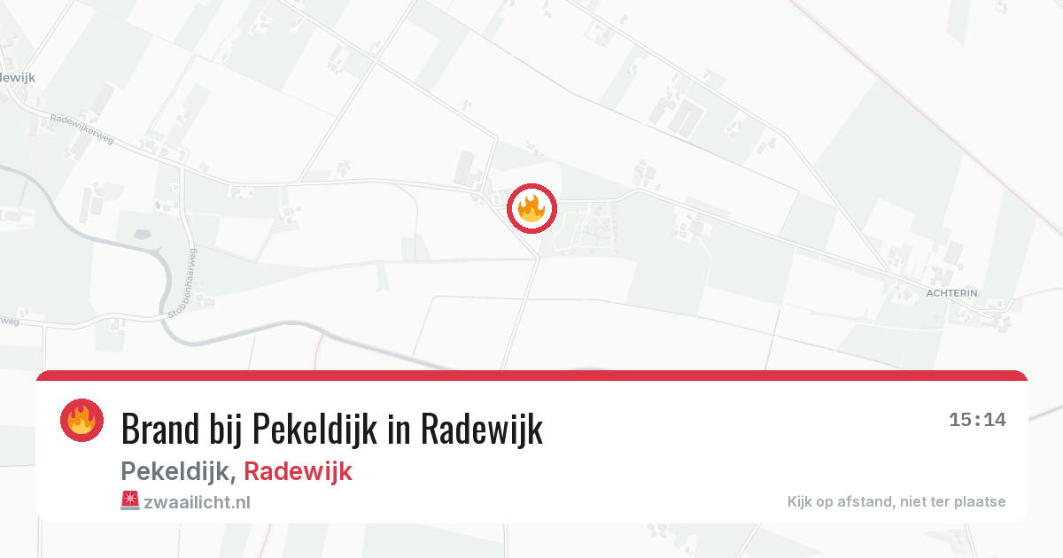 Brand bij Pekeldijk in Radewijk — 13 aug 2026