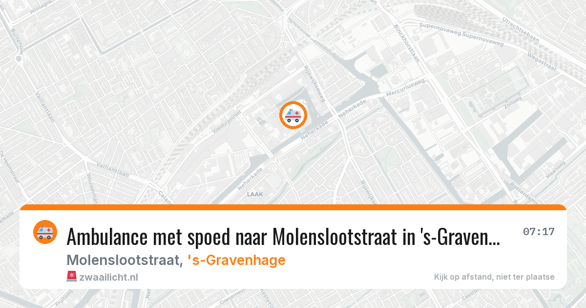 Ambulance met spoed naar Molenslootstraat in 's-Gravenhage — 12 apr 2026
