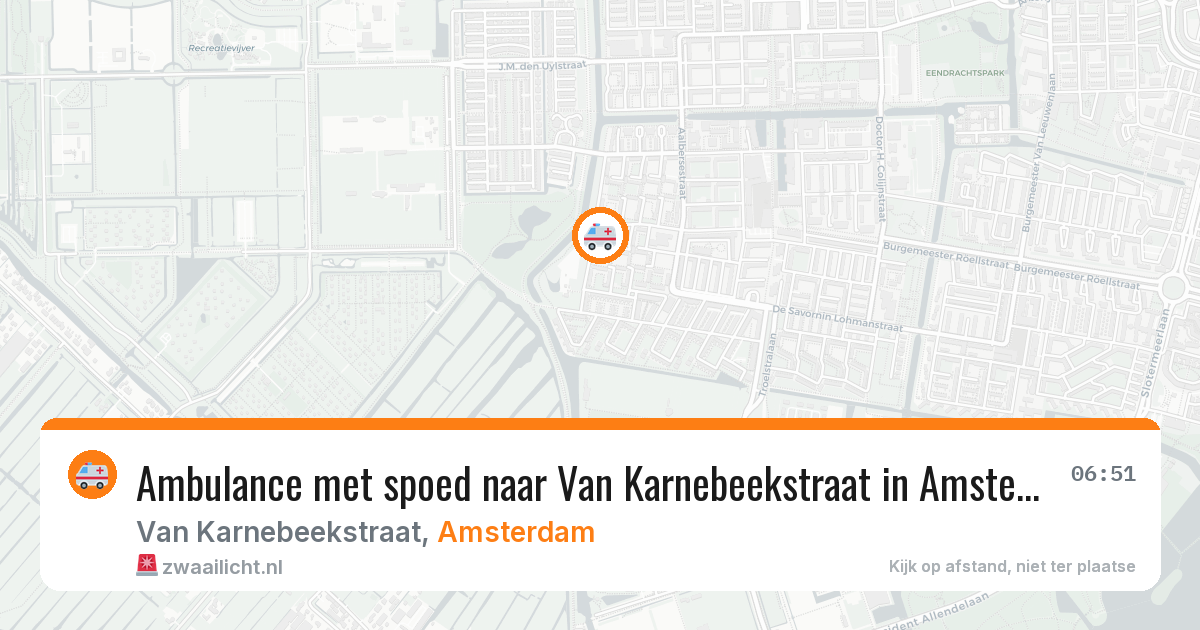Ambulance met spoed naar Van Karnebeekstraat in Amsterdam — 9 apr 2026
