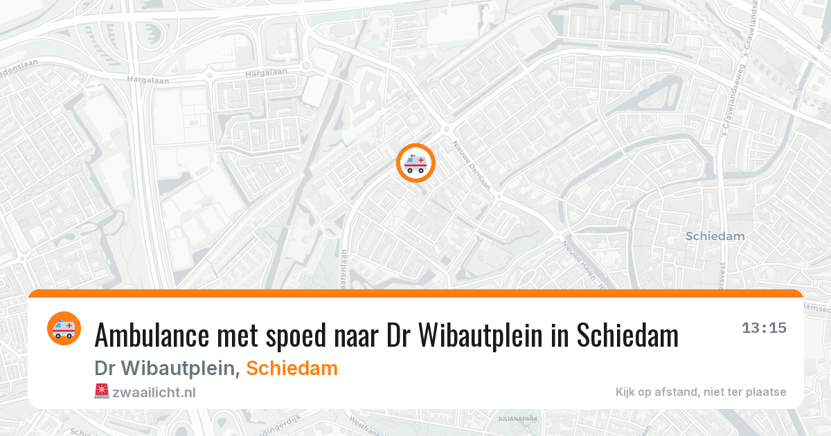 Ambulance met spoed naar Dr Wibautplein in Schiedam — 12 aug 2026