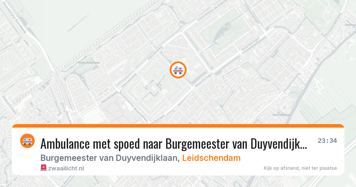 Ambulance met spoed naar Burgemeester van Duyvendijklaan in Leidschendam — 13 aug 2026
