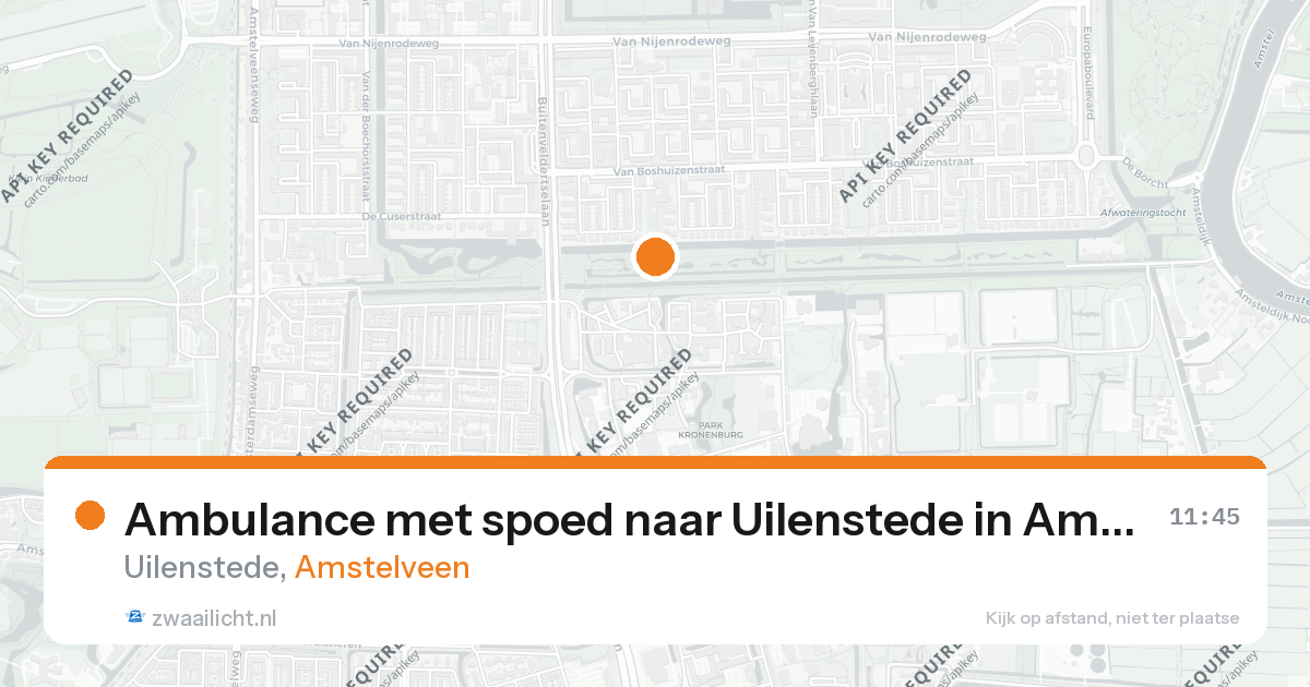 Ambulance met spoed naar Uilenstede in Amstelveen — 26 aug 2026