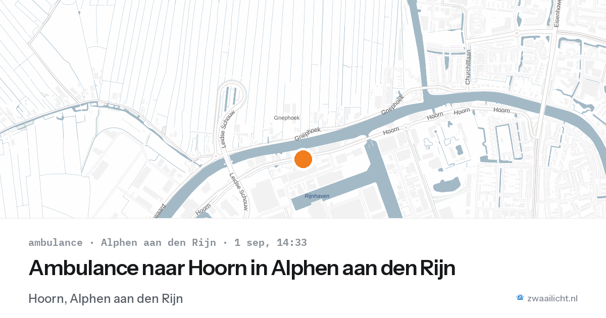 Ambulance naar Hoorn in Alphen aan den Rijn — 1 sep 2026