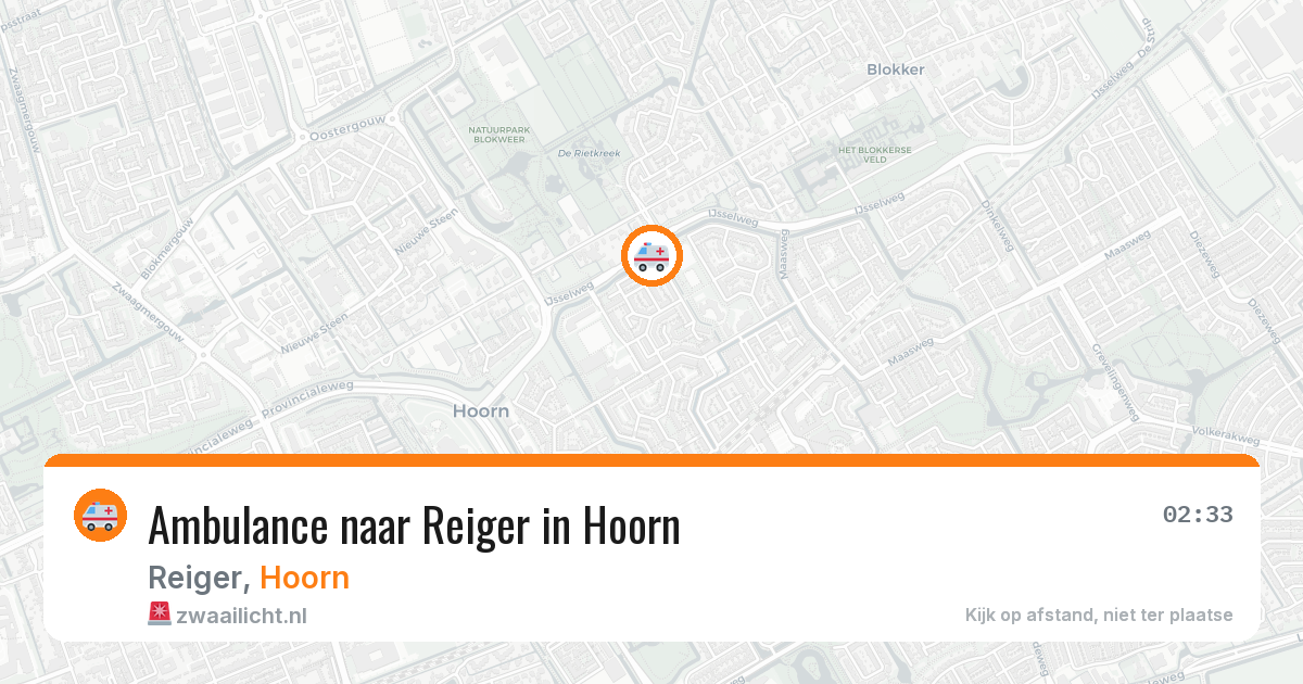 Ambulance naar Reiger in Hoorn — 18 mrt 2026