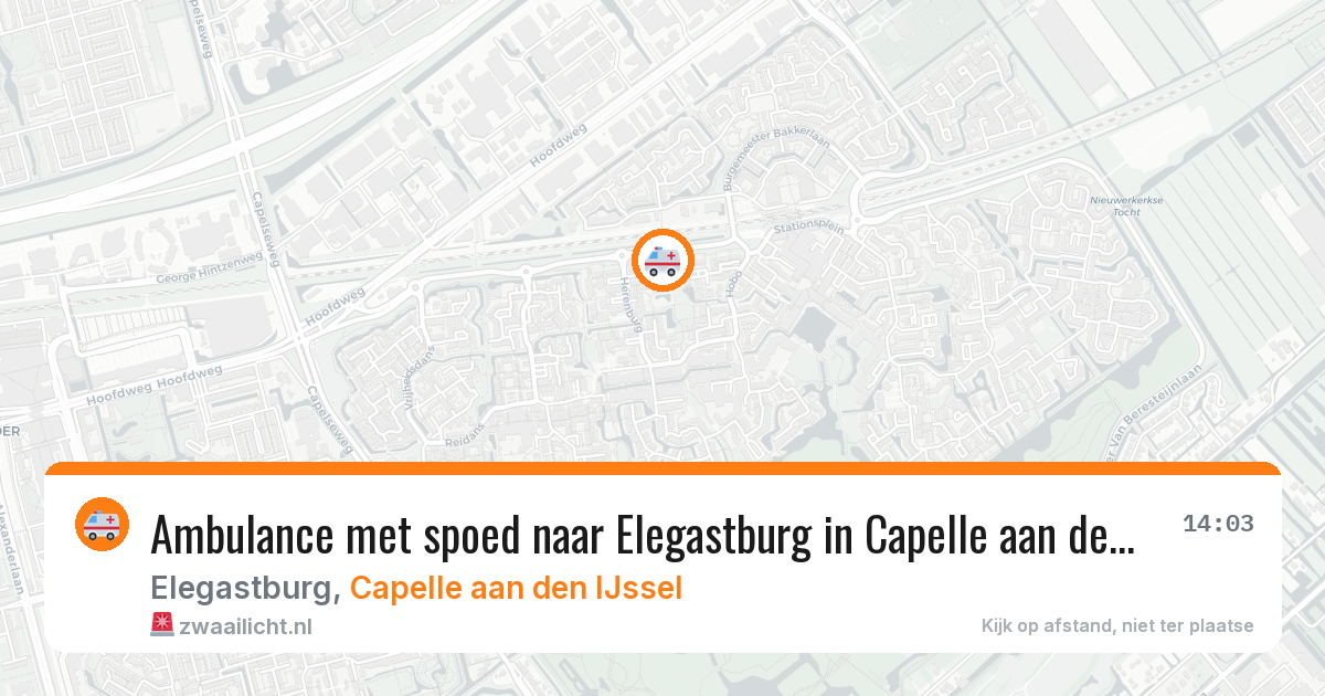 Ambulance met spoed naar Elegastburg in Capelle aan den IJssel — 17 jul 2026