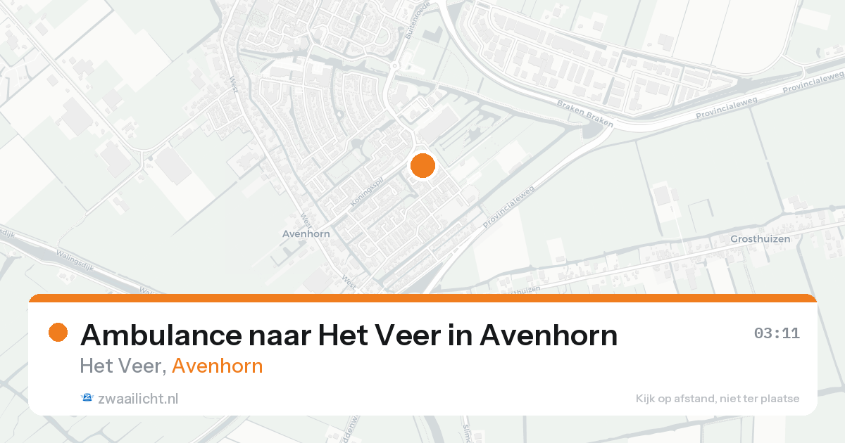 Ambulance naar Het Veer in Avenhorn — 20 aug 2026