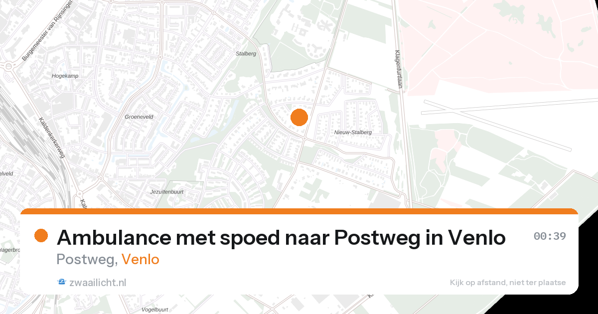 Ambulance met spoed naar Postweg in Venlo — 10 aug 2026