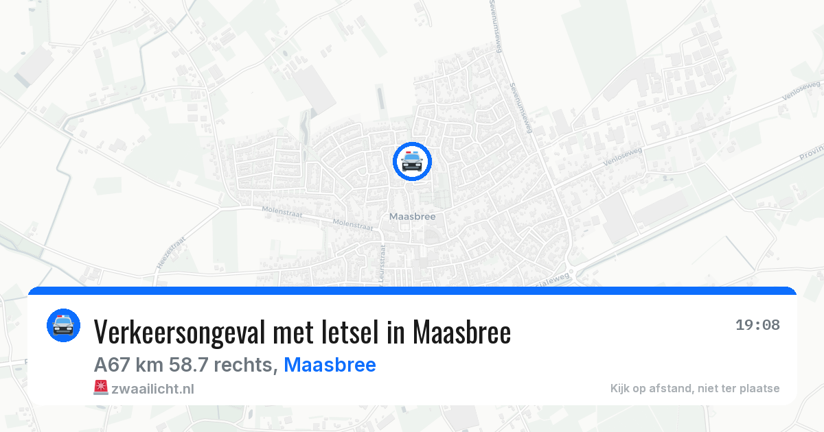 Verkeersongeval met letsel in Maasbree — 10 jul 2026