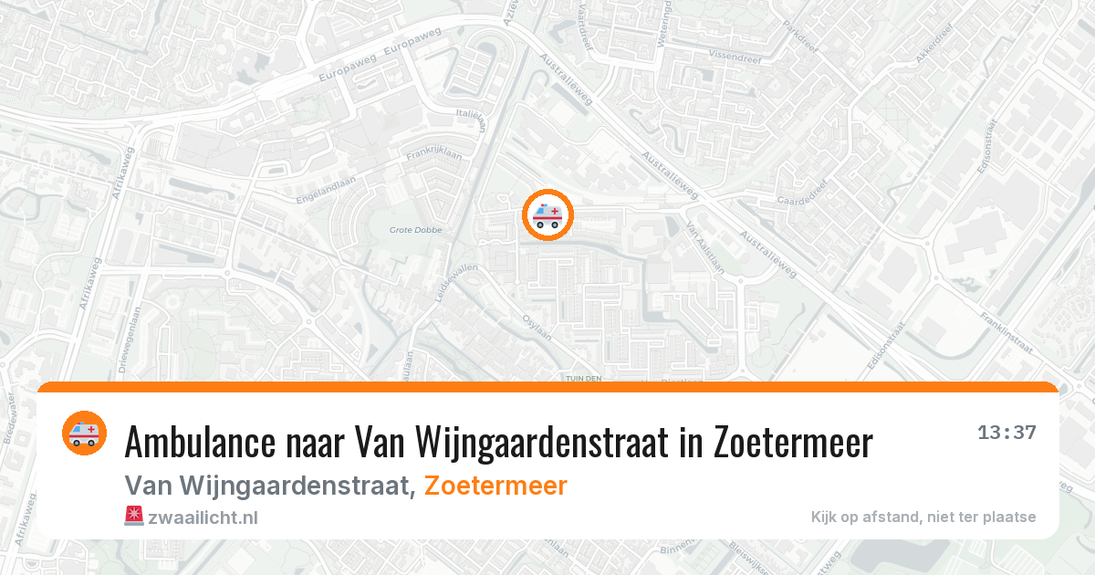 Ambulance naar Van Wijngaardenstraat in Zoetermeer — 2 mrt 2026