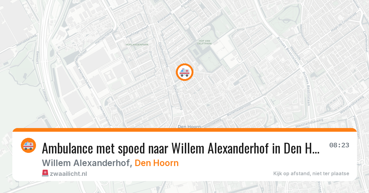 Ambulance met spoed naar Willem Alexanderhof in Den Hoorn — 31 mei 2026