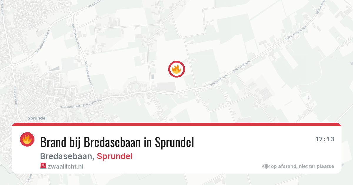 Brand bij Bredasebaan in Sprundel — 12 mrt 2026