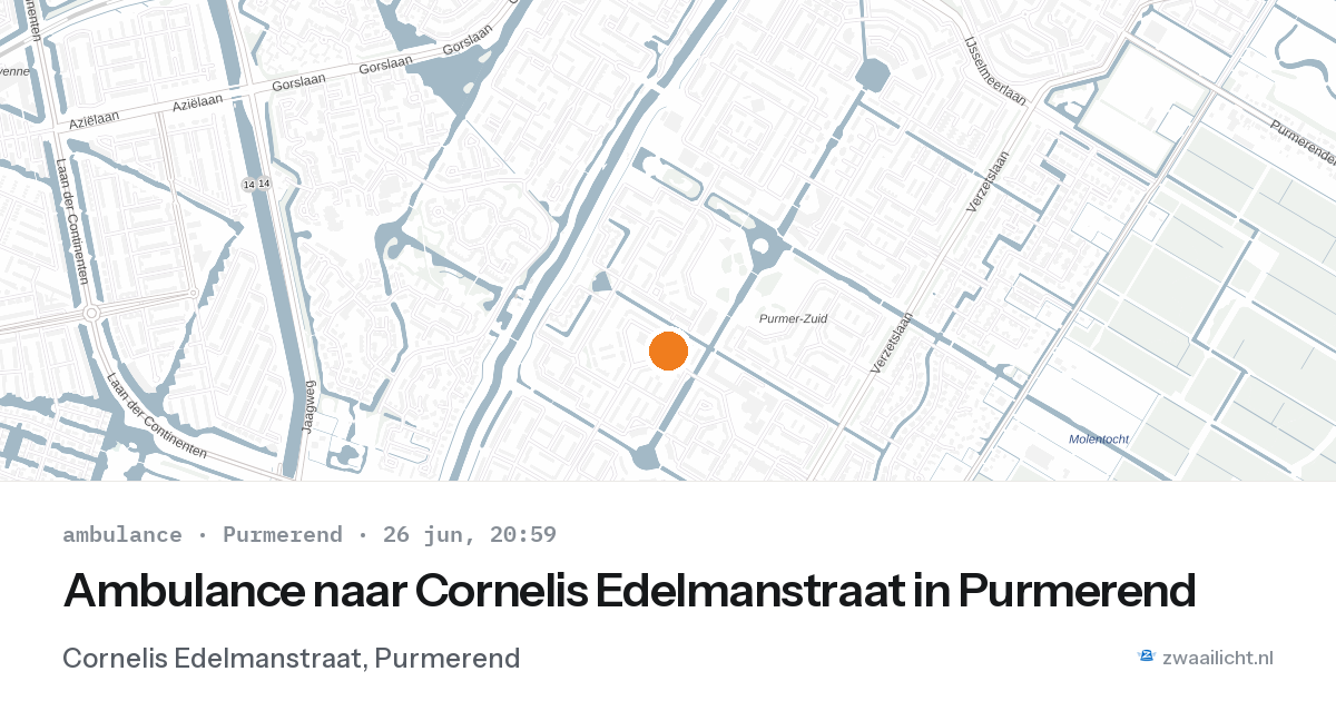 Ambulance naar Cornelis Edelmanstraat in Purmerend — 26 jun 2026