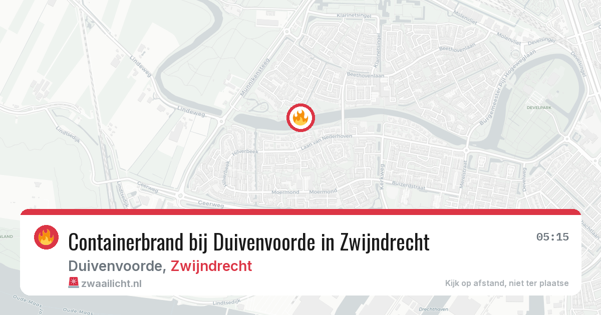 Containerbrand bij Duivenvoorde in Zwijndrecht — 14 apr 2026