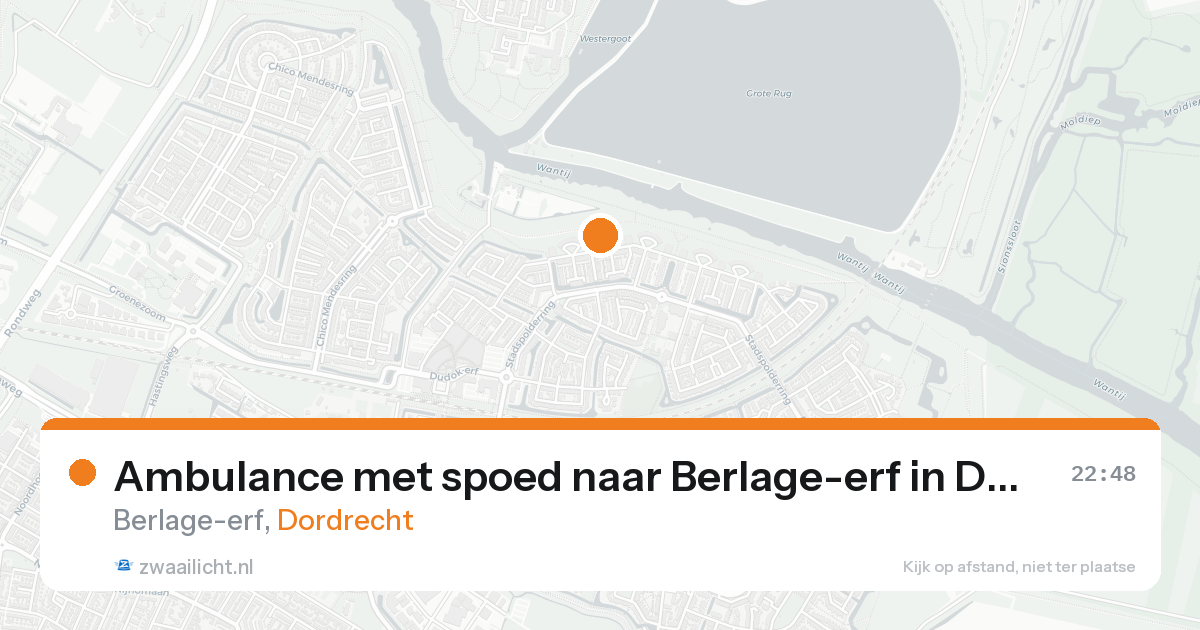 Ambulance met spoed naar Berlage-erf in Dordrecht — 18 aug 2026