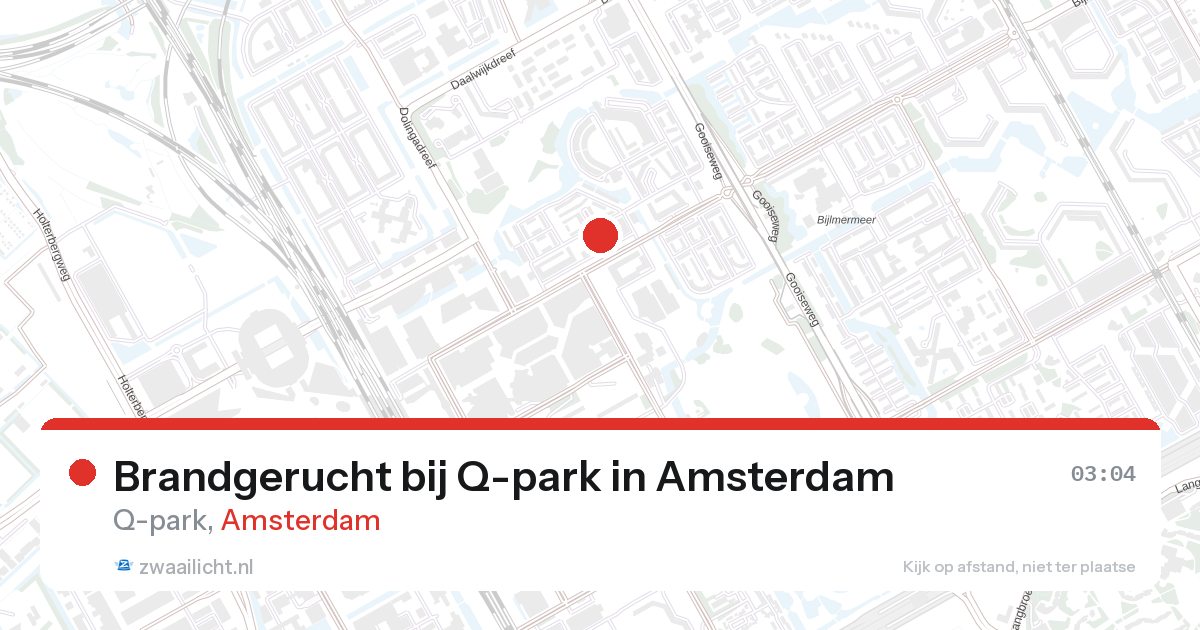 Brandgerucht bij Q-park in Amsterdam — 22 jun 2026