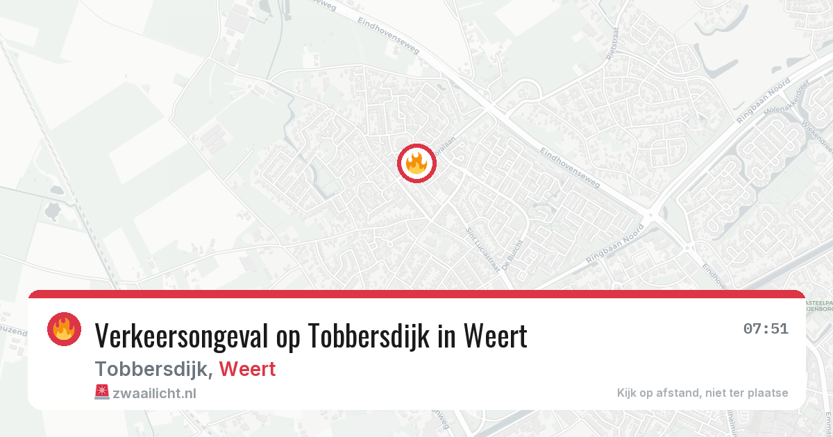 Verkeersongeval op Tobbersdijk in Weert — 12 mrt 2026