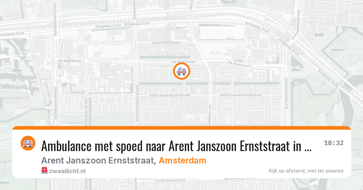 Ambulance met spoed naar Arent Janszoon Ernststraat in Amsterdam — 10 aug 2026