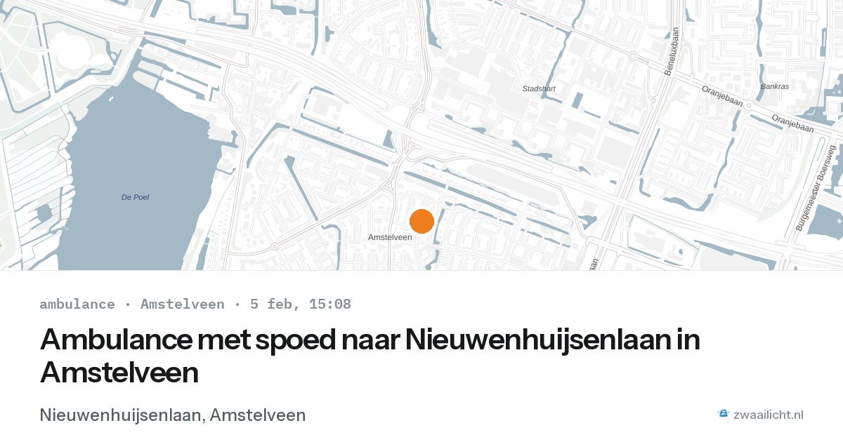Ambulance met spoed naar Nieuwenhuijsenlaan in Amstelveen — 5 feb 2026