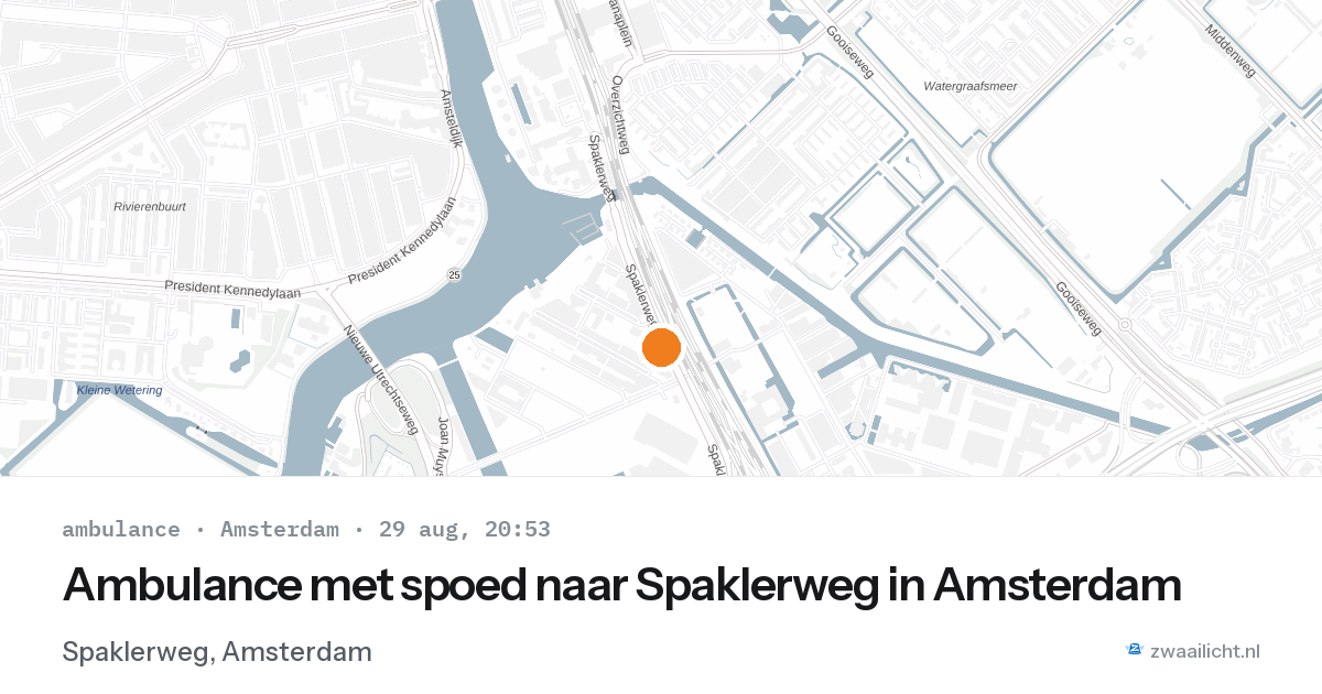 Ambulance met spoed naar Spaklerweg in Amsterdam — 29 aug 2026