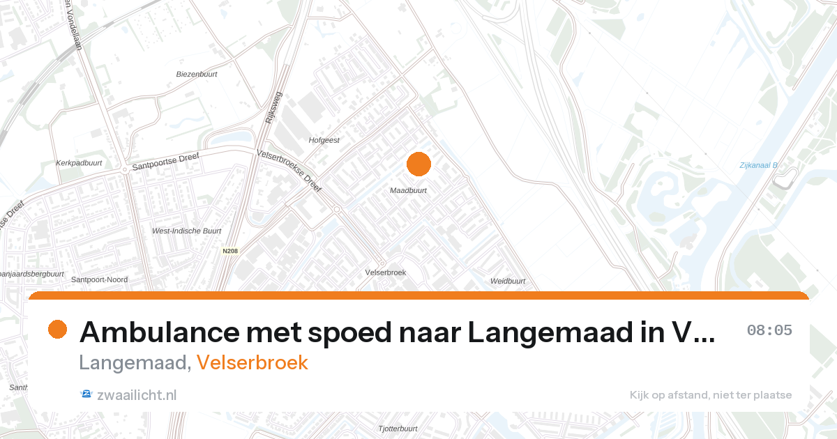 Ambulance met spoed naar Langemaad in Velserbroek — 27 aug 2026