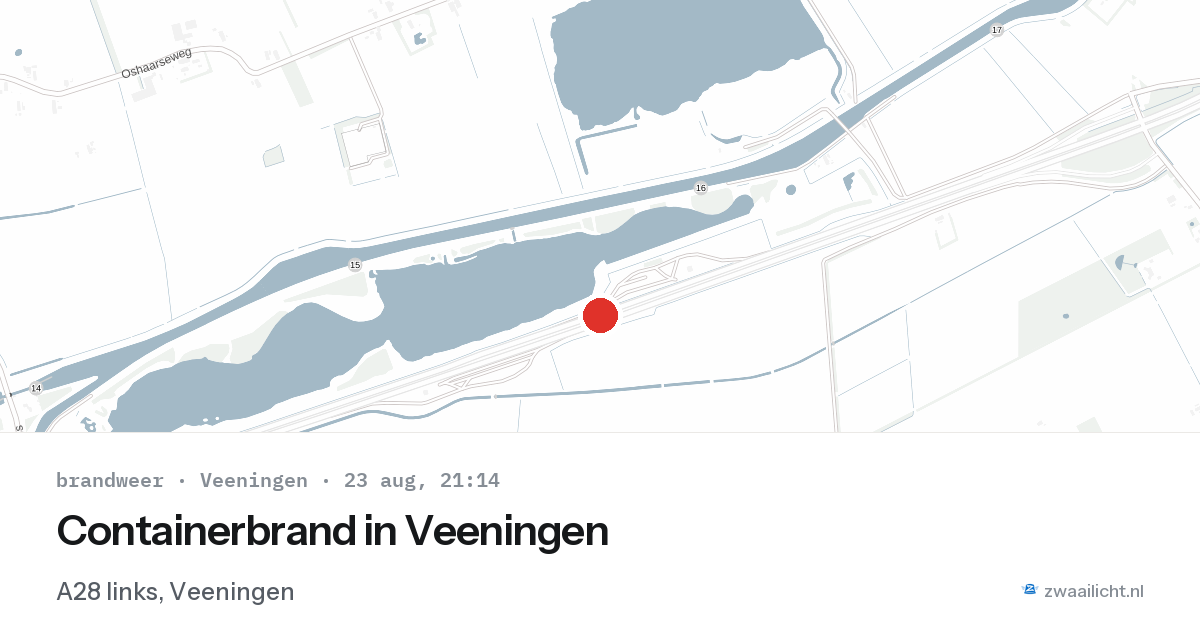 Containerbrand in Veeningen — 23 aug 2026