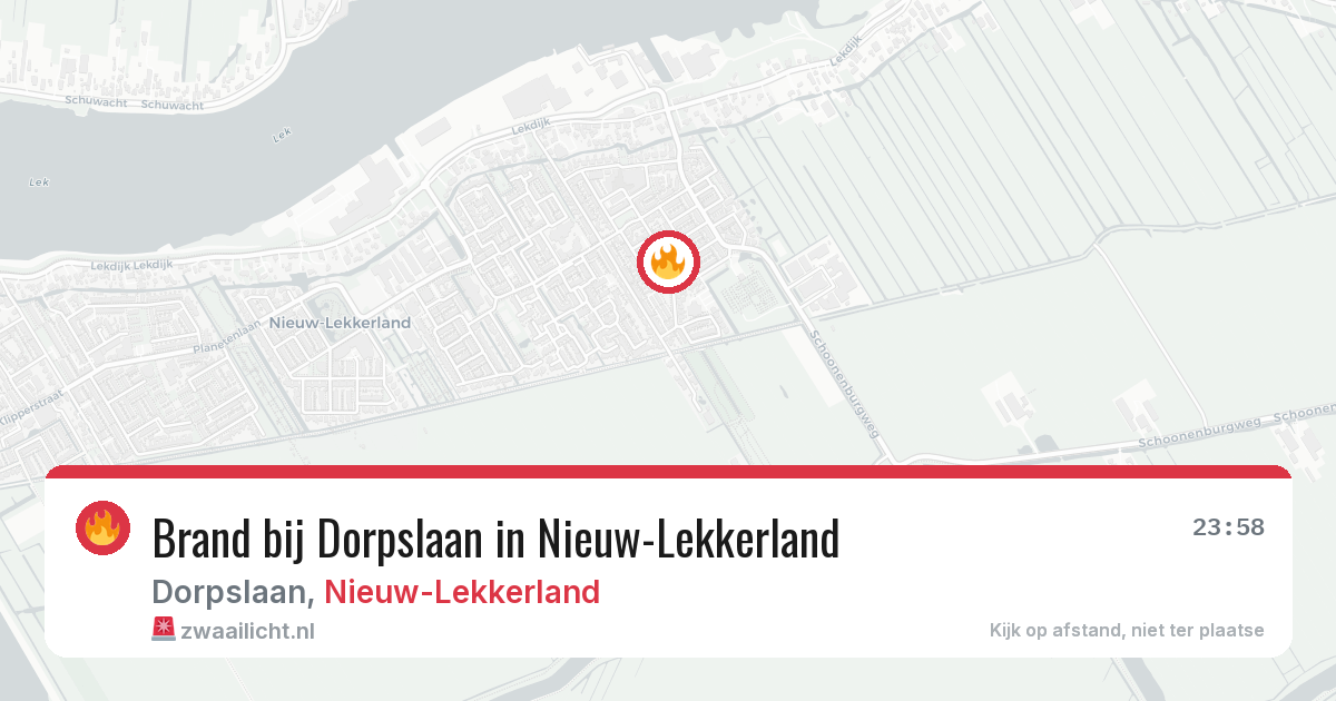 Brand bij Dorpslaan in Nieuw-Lekkerland — 24 jun 2026