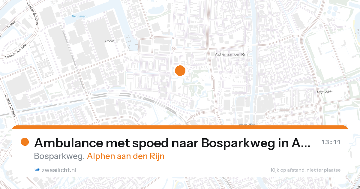 Ambulance met spoed naar Bosparkweg in Alphen aan den Rijn — 8 mrt 2026