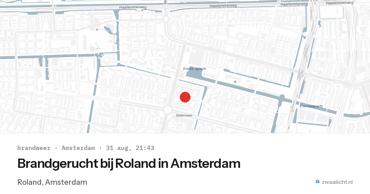 Brandgerucht bij Roland in Amsterdam — 31 aug 2026