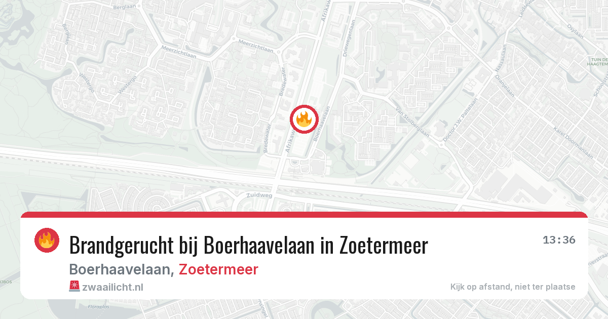 Brandgerucht bij Boerhaavelaan in Zoetermeer — 13 jul 2026