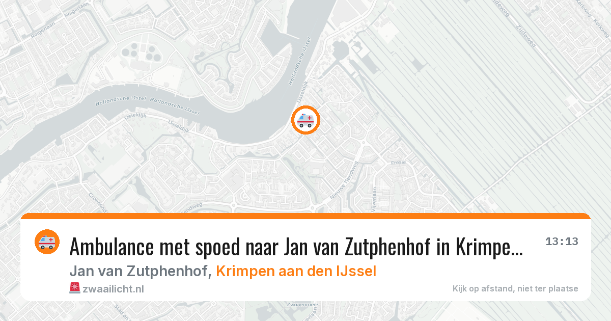 Ambulance met spoed naar Jan van Zutphenhof in Krimpen aan den IJssel — 4 aug 2026