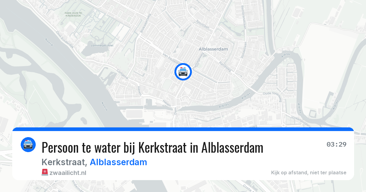 Persoon te water bij Kerkstraat in Alblasserdam — 28 jun 2026