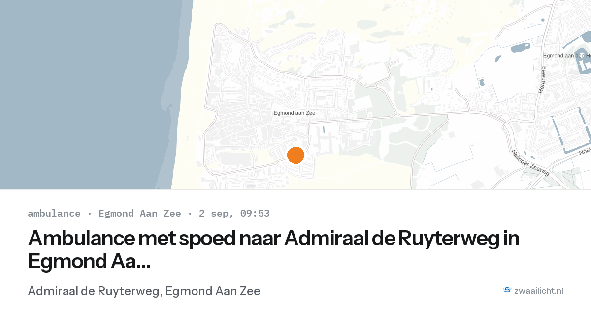 Ambulance met spoed naar Admiraal de Ruyterweg in Egmond Aan Zee — 2 sep 2026