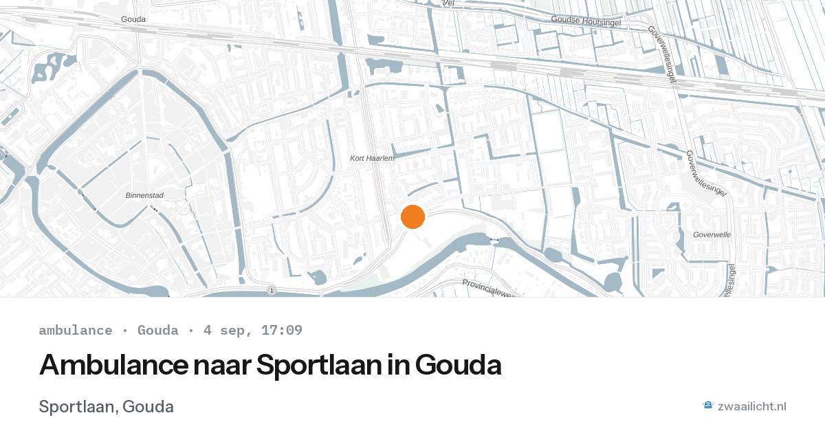 Ambulance naar Sportlaan in Gouda — 4 sep 2026
