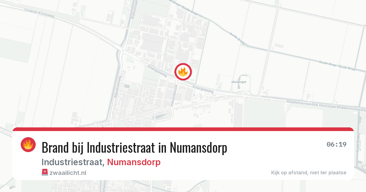 Brand bij Industriestraat in Numansdorp — 29 mei 2026