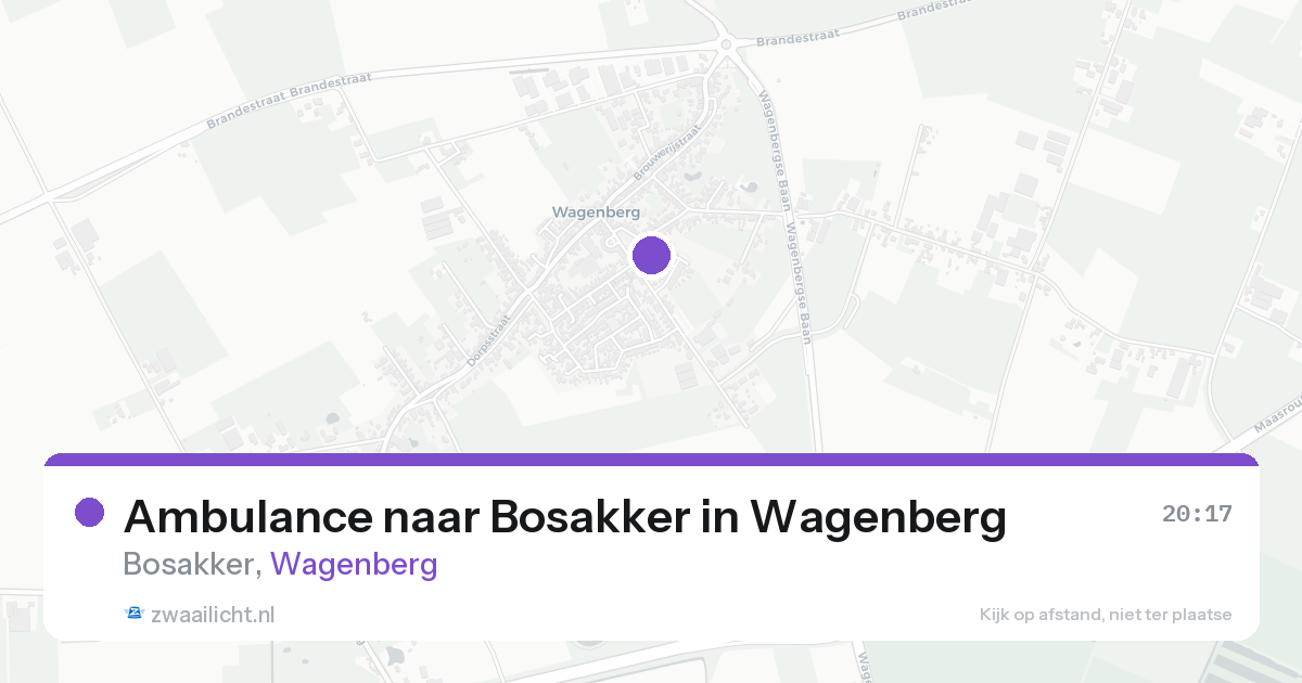 Ambulance naar Bosakker in Wagenberg — 17 aug 2026