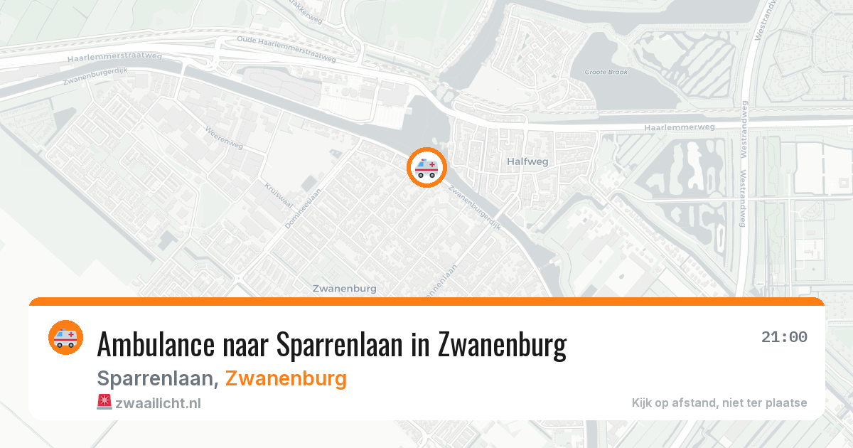 Ambulance naar Sparrenlaan in Zwanenburg — 10 aug 2026