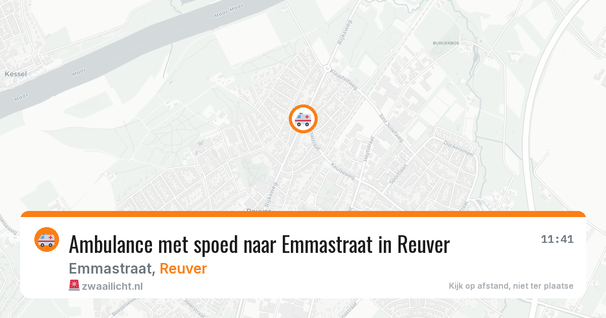 Ambulance met spoed naar Emmastraat in Reuver — 26 mei 2026