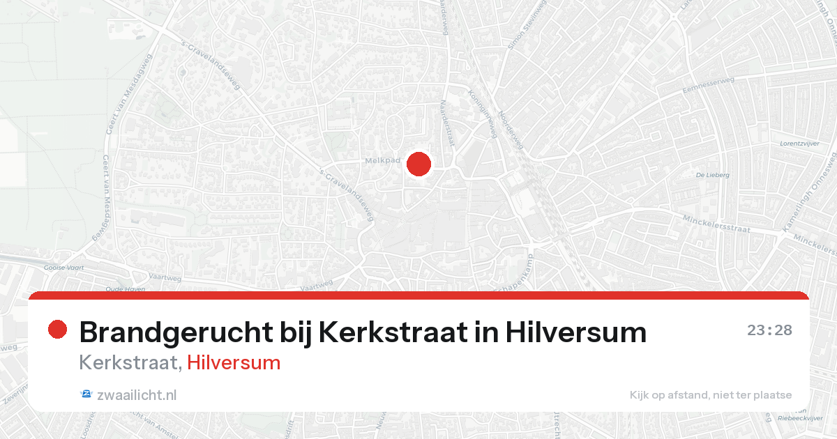 Brandgerucht bij Kerkstraat in Hilversum — 21 aug 2026