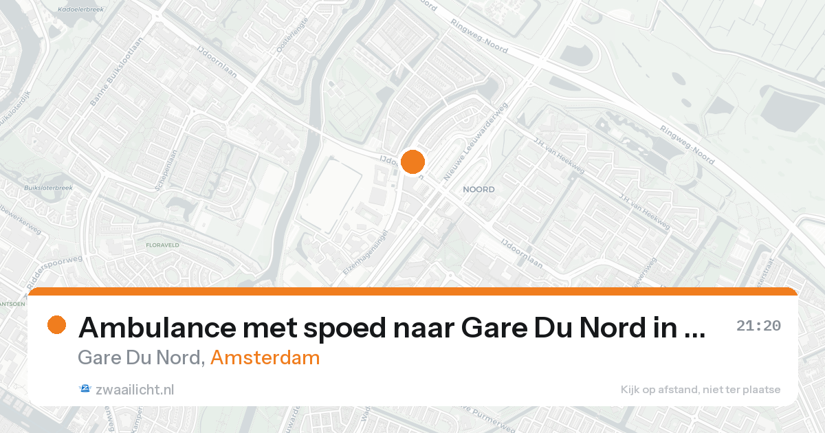 Ambulance met spoed naar Gare Du Nord in Amsterdam — 15 aug 2026