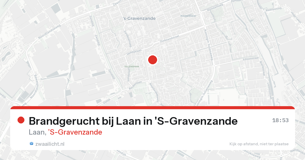 Brandgerucht bij Laan in 'S-Gravenzande — 15 aug 2026