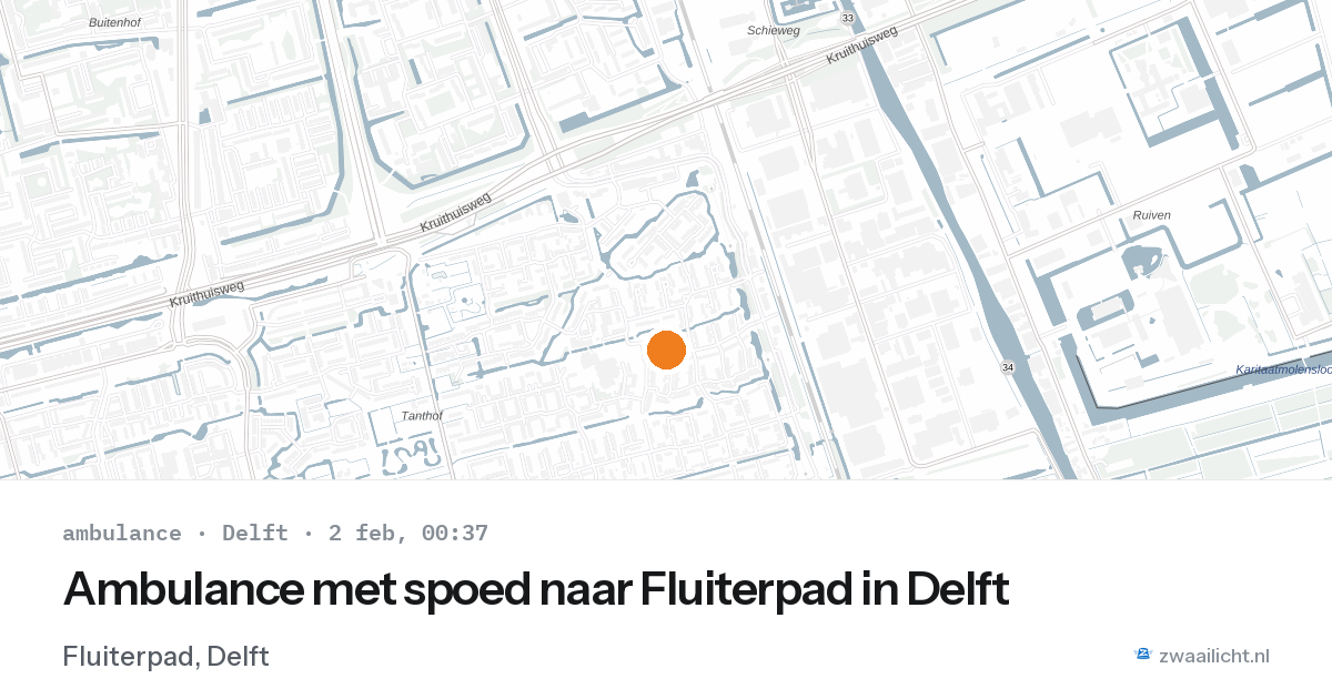 Ambulance met spoed naar Fluiterpad in Delft — 1 feb 2026