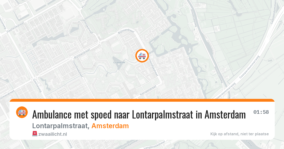 Ambulance met spoed naar Lontarpalmstraat in Amsterdam — 10 aug 2026