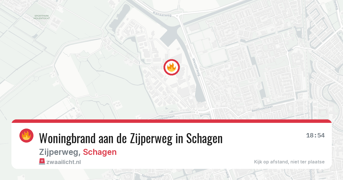 Woningbrand aan de Zijperweg in Schagen — 21 mrt 2026